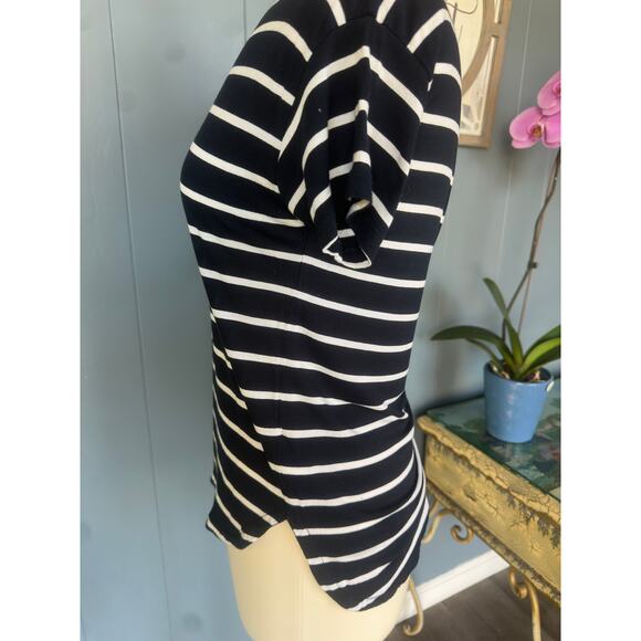 GAP Navy Blue and White Stripes Rayon Super Soft Sz XS - Picture 6 of 7